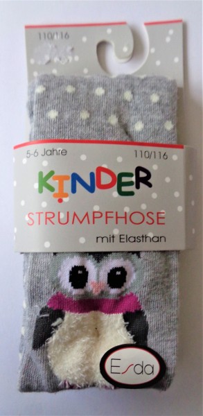 Esda Kinderstrumpfhose Eule grau  110/116